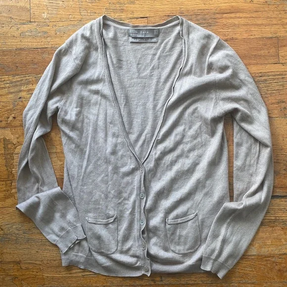 Zara Sweaters Womens Silk Cotton Cashmere Cardigan Zara Tan